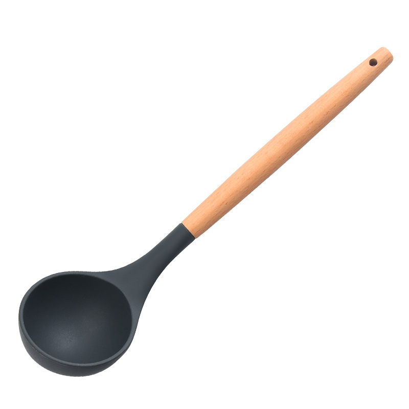 木柄硅膠粥勺湯勺
